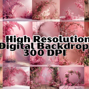 Maternity Digital Backdrop, Pink Floral Maternity Digital Overlay, Pregnancy, Newborn Digital Background, Realistic Photoshop Flower Overlay