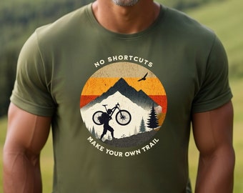 Mountain Bike Shirt: Retro Adventure Tee - No Shortcuts