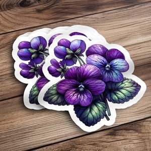 Lila Violet Vinyl Aufkleber, süße Aufkleber, Kawaii Aufkleber, Blumen Aufkleber für Wasserflasche Laptop Planer Scrapbook Journal Aufkleber