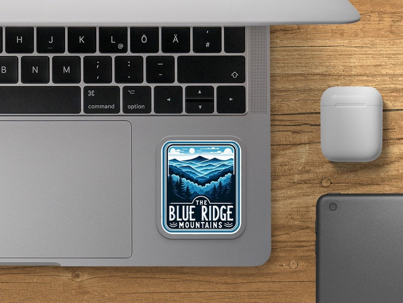 Blue Ridge Mountains Sticker, Nature Landscape Decal, Outdoor Adventure ...