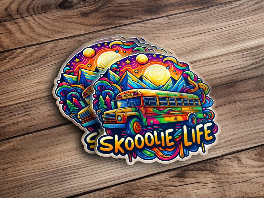 Vibrant Skoolie Life Sticker, Water-resistant Bus Life Decal ...