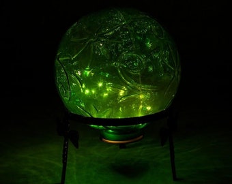 Green Glow In The Dark Handmade Garden Glass Orb