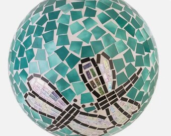 Light Blue Glass Shard Garden Ball