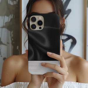 Personalized Black Satin iPhone Case | Black Phonecase
