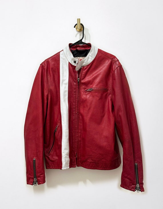Vintage Gap Red Leather Jacket, size Medium