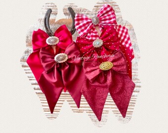 Gingham, Paisley, and Polka Dot Hair Bows, western style hair bow clip