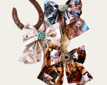 Western Hairbows, hair accessories, farm animal theme