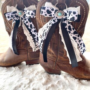 Handcrafted Boot Bows, Cowgirl Boots Accessory, Rodeo Ribbon and Lace ...