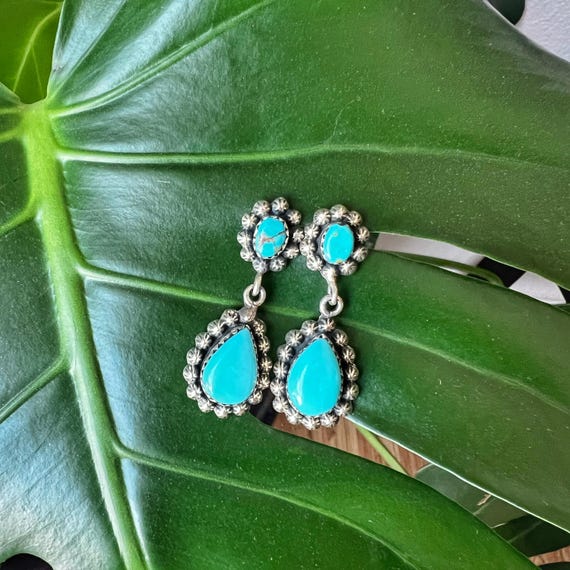 Authentic Turquoise Dangle Earrings - image 1