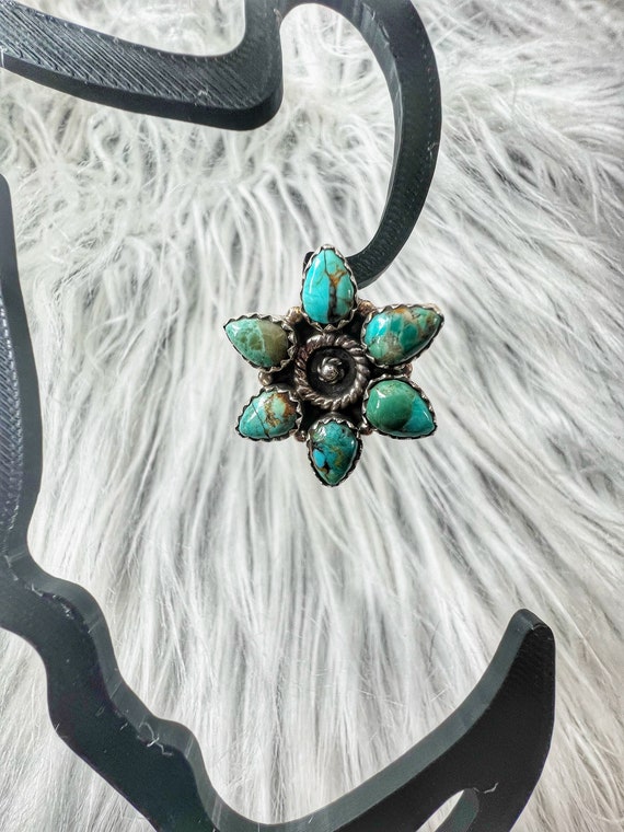 Authentic Turquoise Cluster Stud Earrings - image 3