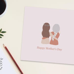 Dia das Mães Melhor Amigo Cartão de Saudação Amor Mãe Mãe Mulher Feminino Feminino Mãe Mães Presente Desenhado à Mão Zen Autocuidado Flores Natureza Natural