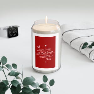 Scented Candle, Love Quotes, Valentine Decor, Self Care Candle, Romantic Home Fragrance, Gift for Her, Relaxing Aromatherapy Candle