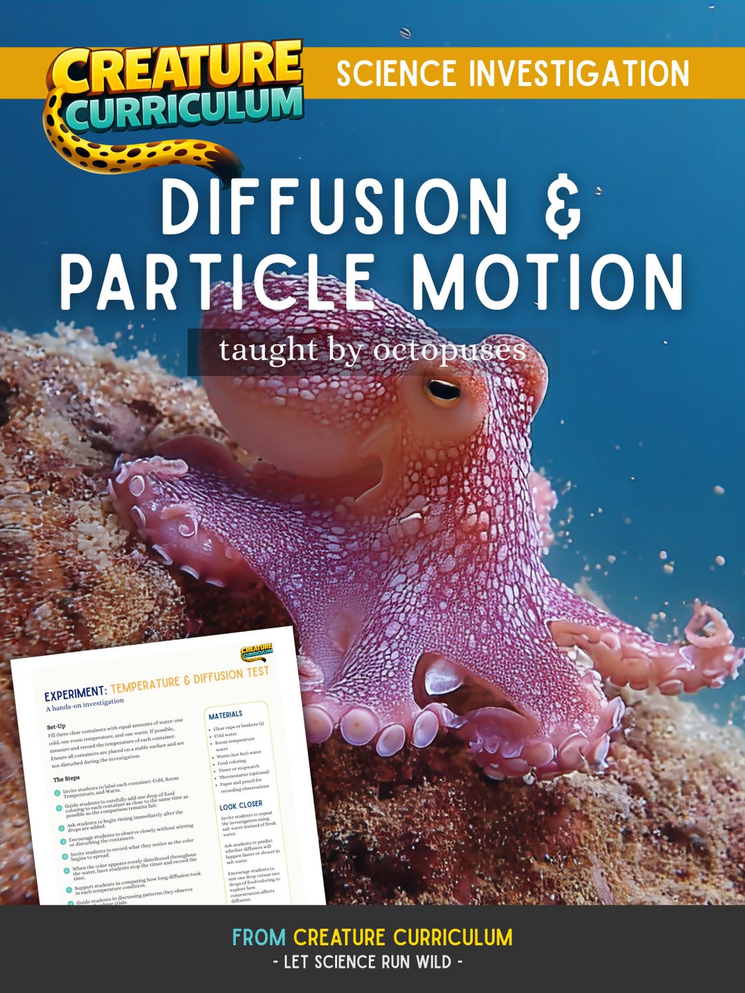 Diffusion and Particle Motion Investigation | Science Lesson | Creature ...