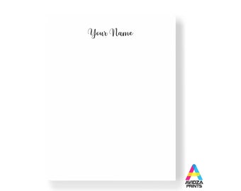 Personalized Notepad: Custom black ink note pad, 25 Pages (Set of 4)