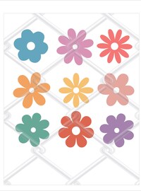 Retro Flowers SVG, Flower Clipart, Daisy Flower Cut File, Digital Download, Cricut, Silhouette Cut File
