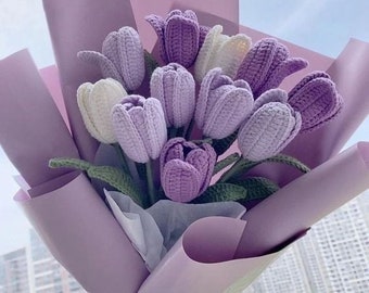 Motifs fleurs au crochet, motif tulipe au crochet, motif tulipe au crochet