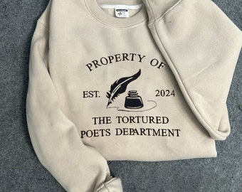 The Tortured Poets Department Embroidered Sweatshirt, Gift For Fan,  TTPD Embroidered Shirt, The Tortured Poets Shirt, Gift For Her TS Fans