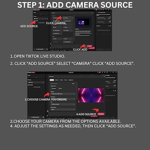 image of how to setup camera for tiktok live studio included in the overlay package