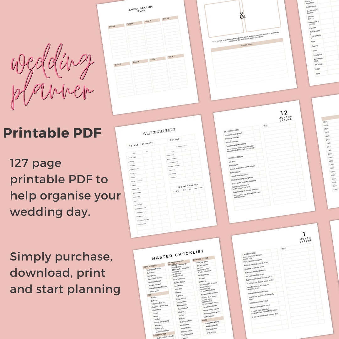 Wedding Planner Printable Printable Wedding Planner Pages Wedding Plan ...