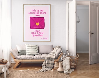 Väggtryck med kärleksbrev