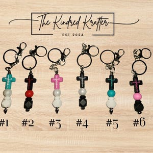 Beaded Cross Keychain: Christian Gift, Bible Study Charm