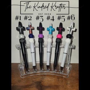 Beaded Pen with Cross Charm: Christian Gift, Bible Study
