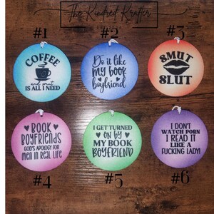 Funny Bookish Car Air Freshener: Felt Scent Diffuser, Booktok Gift