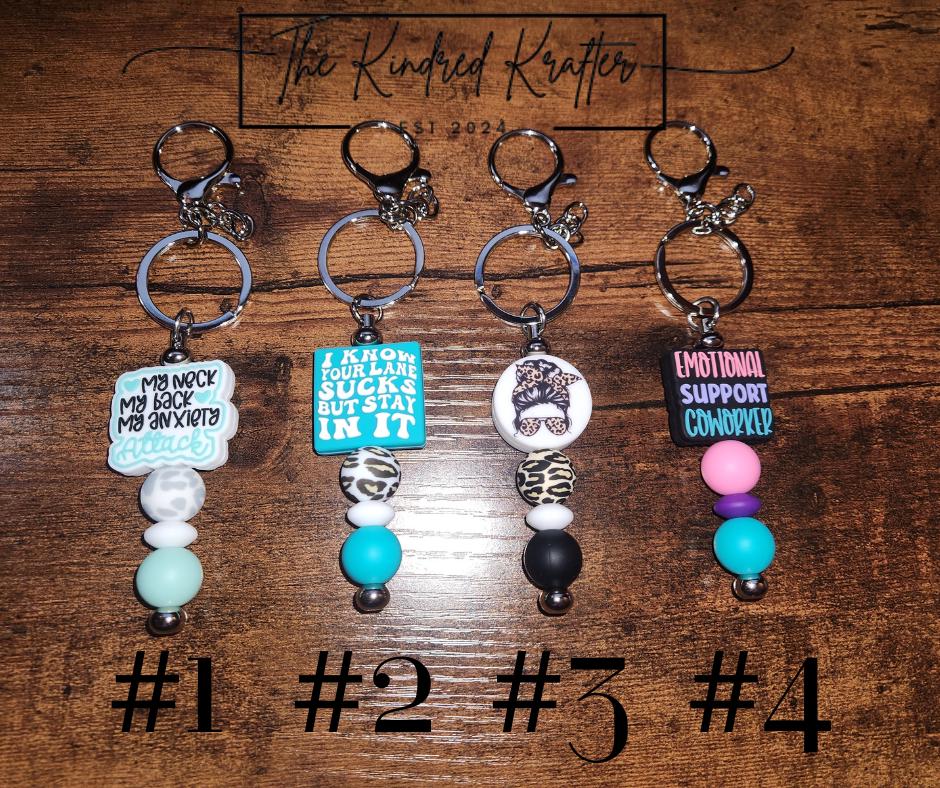 Funny Sarcastic Silicone Beaded Bar Keychain, Cute Bag Charm For Girlfriend, Small Pretty Gift For Girls Women Keyring Birthday Purse Charms