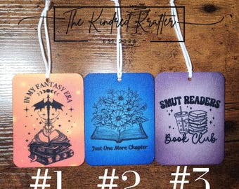 Funny Bookish Car Air Freshener: Booktok Gift with Scent Sprayer