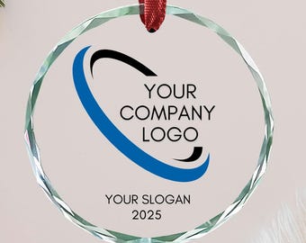 Custom Company Logo Ornament, Personalized Design Ornament, Christmas Bulk Gift, Company Logo Bulk Ornament