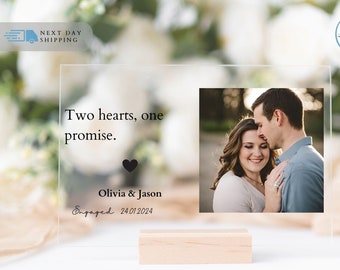 Personalized Engagement Gifts for Couple, Newly Engaged Gifts Engagement Plaque, Anniversary Gifts, Custom Acrylic Sign, Memorial Plaque