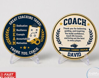 Personalized Head Coach Gifts, Coach Appreciation Gift Coin, Basketball Coach Gift, Thank You Coach