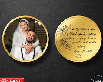 Personalized Mother-in-Law  Coin With Photo, Gift for Mother of the Groom, Wedding Gift For Mother In Law