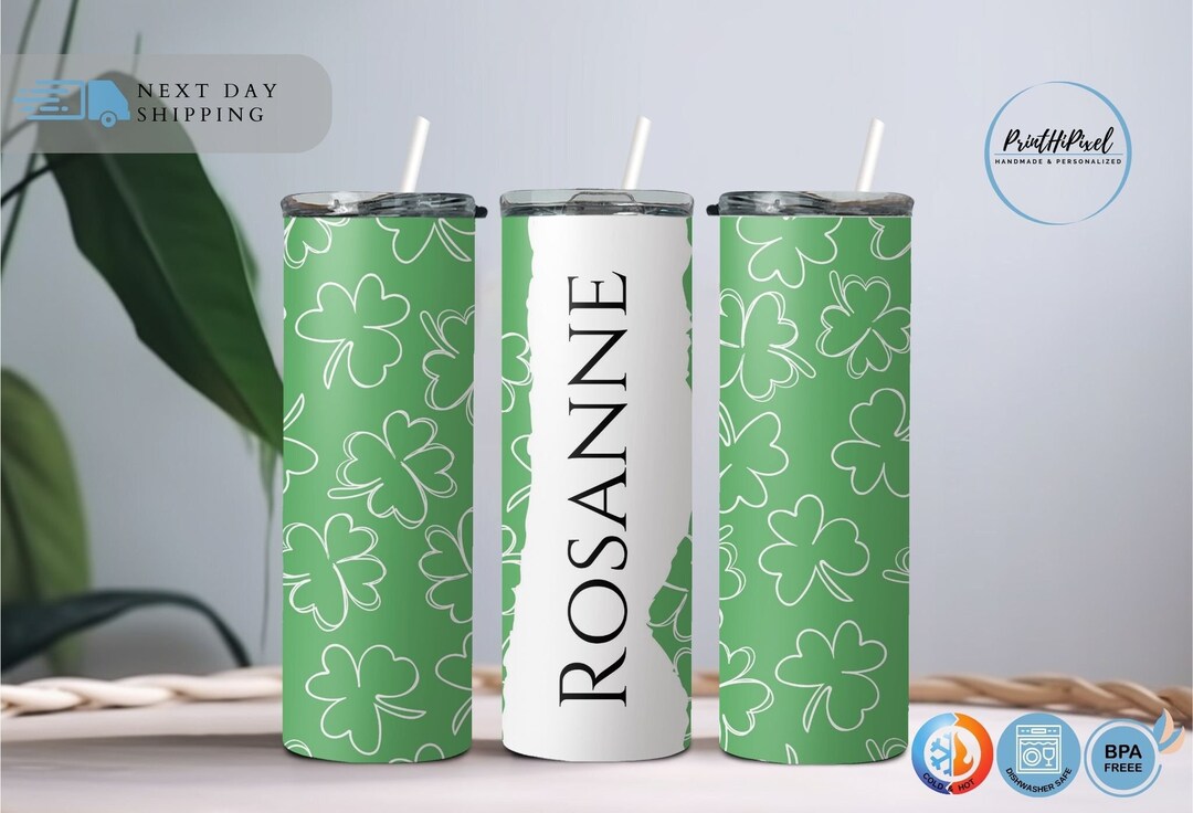Personalized St Patricks Day Name Tumbler With Straw, Custom Lucky ...
