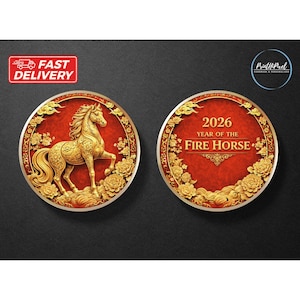 2026 Year Of The Fire Horse Coin, Chinese New Year Gifts, Lunar New Year 2026 Keepsake, Zodiac Asian Culture Decoration Gift zdjęcie 1