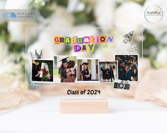 2025 Graduation Gift, Personalized Photo Print, Class of 2025 Grad Gift for Kids, Best Friends Gift, Acrylic Plaque and Stand