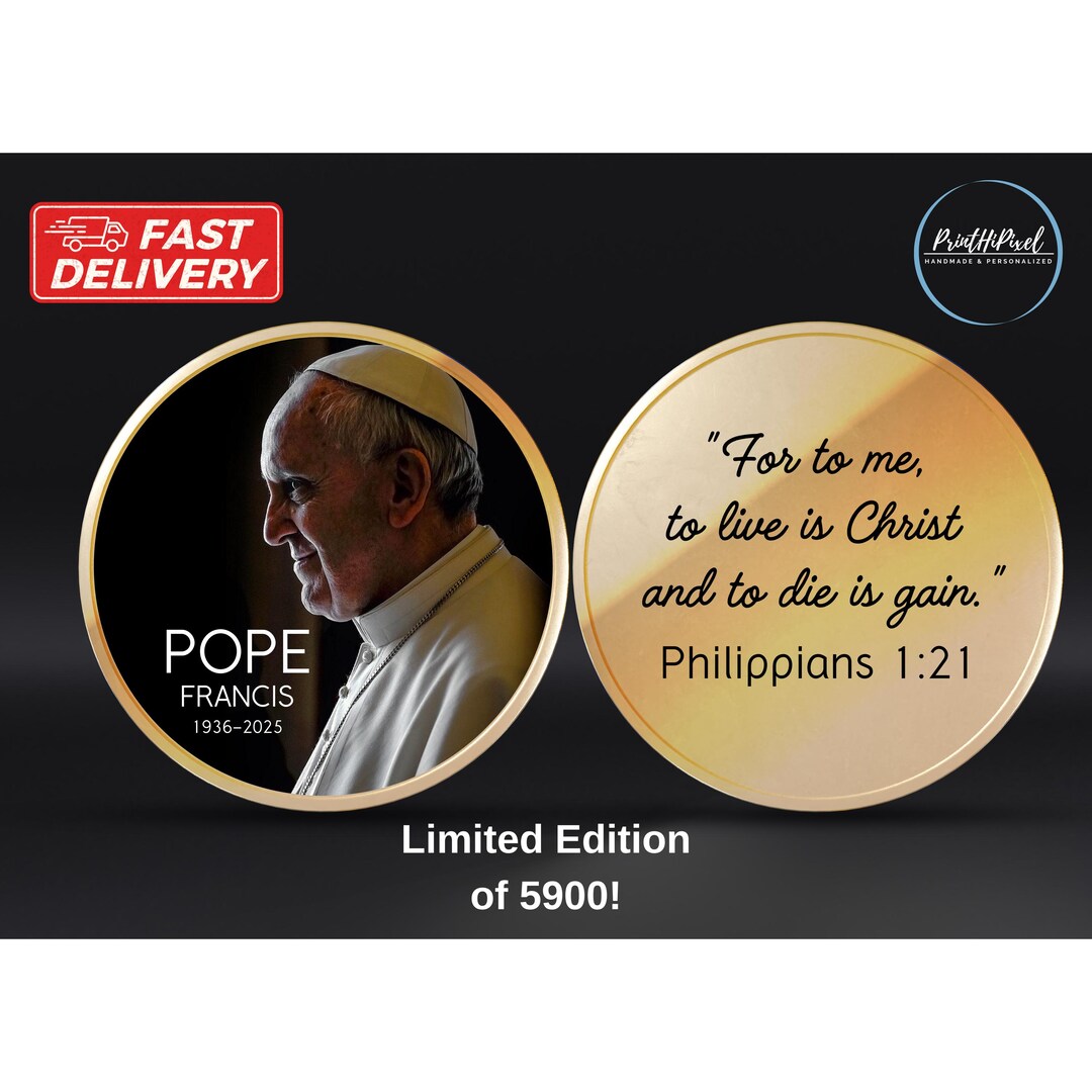 Pope Francis Memorial Coin With Bible Verse - Catholic Collectible ...