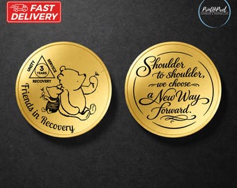 Personalized Sobriety Coin Group Gift, Custom Friends in Recovery AA Coin, Celebrate Recovery Milestones, Sober Birthday Keepsake