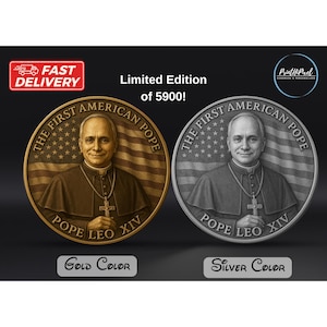 Pope Leo XIV Coin, The First American Pope Coin, US Robert Francis Prevost Coin, Prayer Coin, Catholic Gift, Commemorative Coin