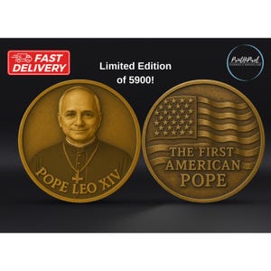 The First American Pope Coin, Pope Leo XIV Coin, US Robert Francis Prevost Coin, Prayer Coin, Catholic Gift, Commemorative Coin