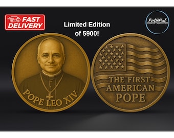 The First American Pope Coin, Pope Leo XIV Coin, US Robert Francis Prevost Coin, Prayer Coin, Catholic Gift, Commemorative Coin
