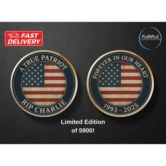 RIP Charlie coin, Charlie Memorial Coin, Patriot Gifts For Republican, Justice For Charlie, Pray For Charlie Coin