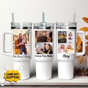 Custom 40oz Tumbler with Photo and Text, Personalized your own Tumbler with Picture or Photo Collage
