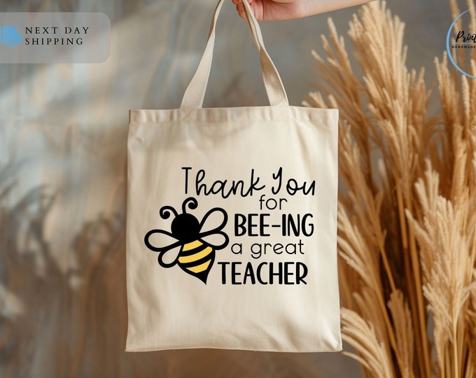 Personalized Teacher Tote Bag, Custom Teacher Tote, Teacher Bag, Teacher Gifts, Teacher Appreciation, Custom Teacher Gift, Thank You Teacher