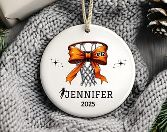 Personalized Basketball Ornament for girls, Basketball Player Ornament, Basketball Lover Gifts, Team Gifts