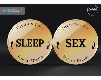 Decision Coin, Night Decision Coin, Date Night Coin, Naughty Gift, Gift for Couples, Mature Flip Coin