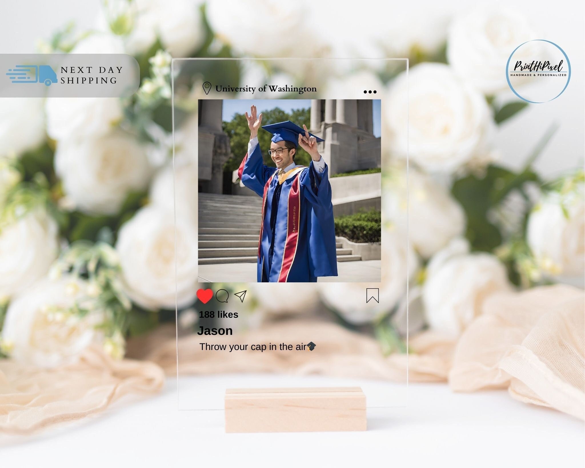 Personalized Graduation Acrylic Plaque, Graduation Plaque,  New Graduate Gift, Custom Photo Plaque, Happy Graduation, Graduation Party