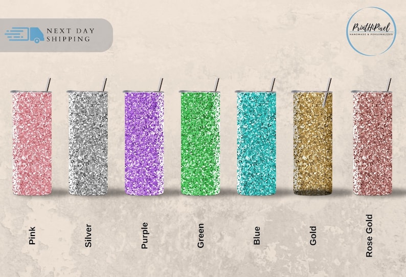 Personalized Glitter Name Tumbler, Custom Tumbler Glitter Effect, Silver Glitter Tumbler, Beach Tumbler, Summer Tumbler,Glitter 20oz Tumbler