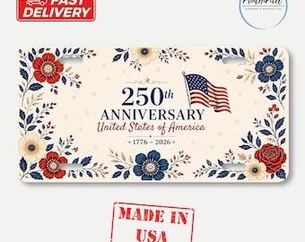 250th Anniversary United States of America License Plate, USA Patriotic Boyfriend Car Gift, Fourth of July Decor, 1776-2026 USA Keepsake