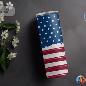 Personalized American Flag Tumbler, Custom Insulated Tumbler, American Flag Gifts, American Flag Cup, Patriotic Tumbler, Fourth of July Gift